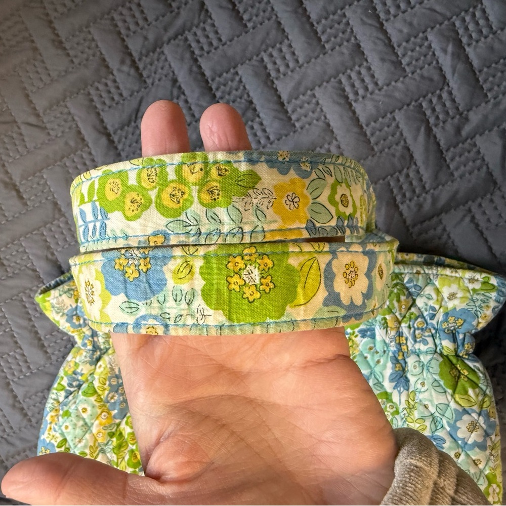 Vera Bradley English Meadow Quilted Tote Bag Blue Green Floral Retired Pattern - Picture 6 of 11